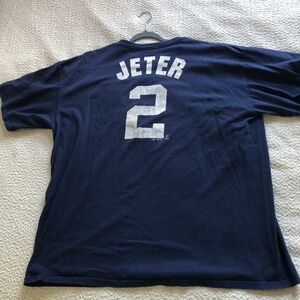 Derek Jeter 3000 Hits New York Yankees Vintage 2X Size Short Sleeve